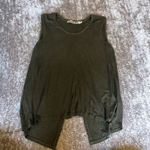 Michael Stars Green Split Back Sleeveless Top